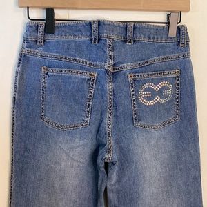 Escada | Y2K Mid-rise Gemstone Back Pocket Straight Jeans